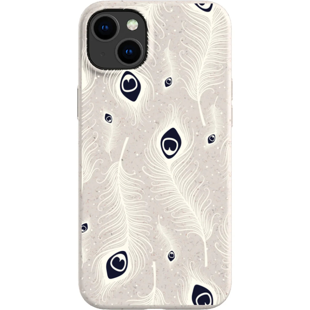 Feathers in Bloom Natural — iPhone 15 Plus iPhone Bio-degradable Case — Finnaij