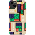 Ankara Blocks on Sand by Ada Okoye — iPhone 15 Plus iPhone Bio-degradable Case — Finnaij