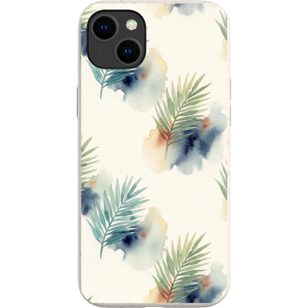 Palm Frond Breeze Pattern by Tobi Akinyemi — iPhone 15 Plus iPhone Bio-degradable Case — Finnaij