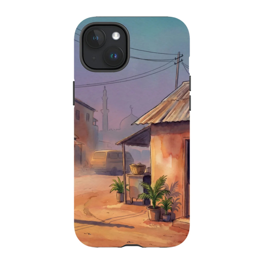City Edge Quiet Street by Tobi Akinyemi — iPhone 15 Plus MagSafe Tough Case — Finnaij