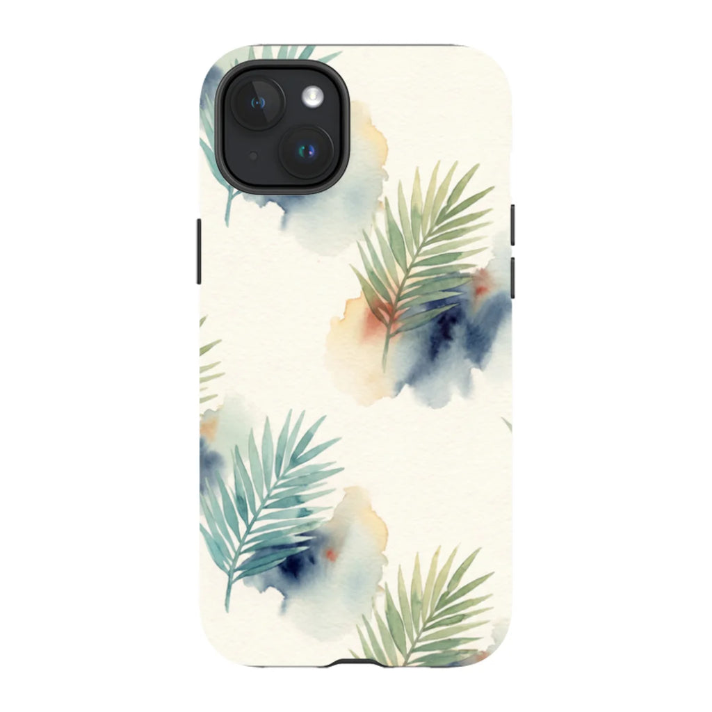 Palm Frond Breeze Pattern by Tobi Akinyemi — iPhone 15 Plus MagSafe Tough Case — Finnaij