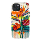 Tropical Flowers by Frida Lövström — iPhone 15 Plus Magsafe Tough Case — Finnaij