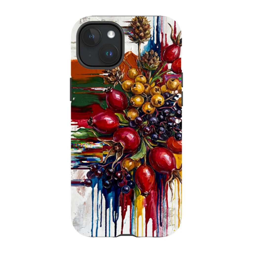 Autumn Berries and Botanicals by Frida Lövström — iPhone 15 Plus Magsafe Tough Case — Finnaij