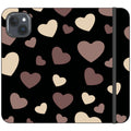 White & Black Hearts Vegan Leather — iPhone 15 Plus Wallet Case — Finnaij
