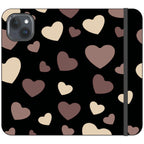 White & Black Hearts Vegan Leather — iPhone 15 Plus Wallet Case — Finnaij