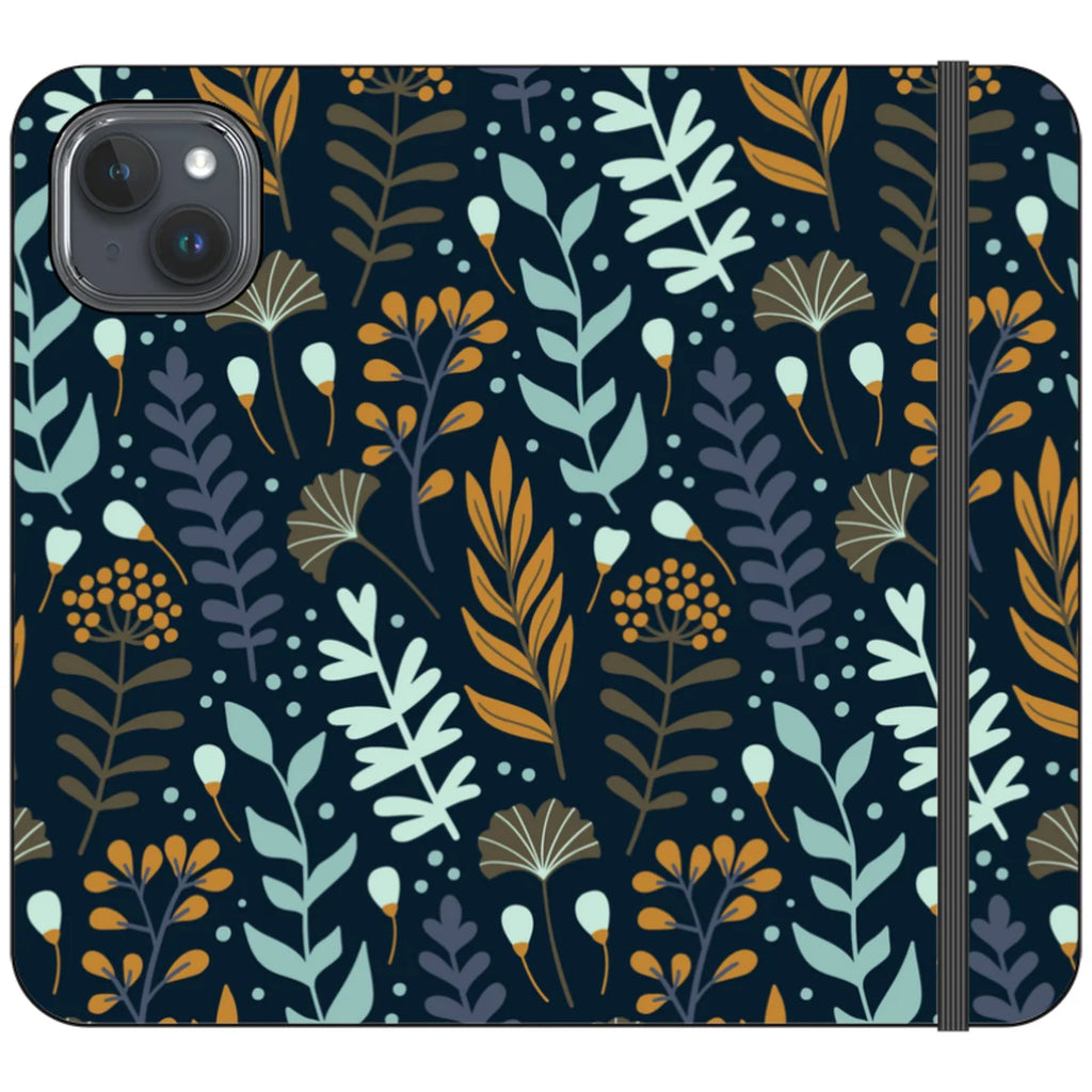 Wild Floral Vegan Leather — iPhone 15 Plus Wallet Case — Finnaij