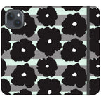 Bold Floral Black — iPhone 15 Plus Wallet Case — Finnaij