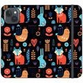 Nordic Ornament Black Vegan Leather — iPhone 15 Plus Wallet Case — Finnaij