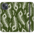 Feathers in Bloom Army Green — iPhone 15 Plus Wallet Case — Finnaij