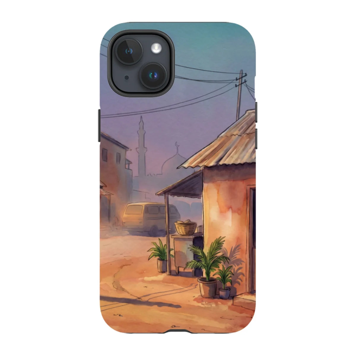 City Edge Quiet Street by Tobi Akinyemi — iPhone 15 Plus Tough Case — Finnaij