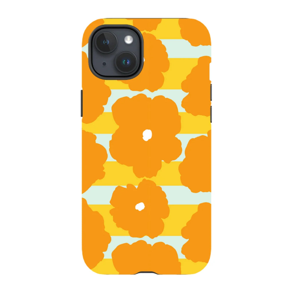 Bold Floral Orange — iPhone 15 Plus Tough Case — Finnaij