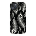 Feathers in Bloom Black — iPhone 15 Plus Tough Case — Finnaij