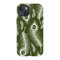 Feathers in Bloom Army Green — iPhone 15 Plus Tough Case — Finnaij
