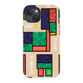 Ankara Blocks on Sand by Ada Okoye — iPhone 15 Plus Tough Case — Finnaij