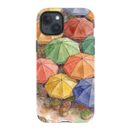Market Umbrellas from Above by Tobi Akinyemi — iPhone 15 Plus Tough Case — Finnaij