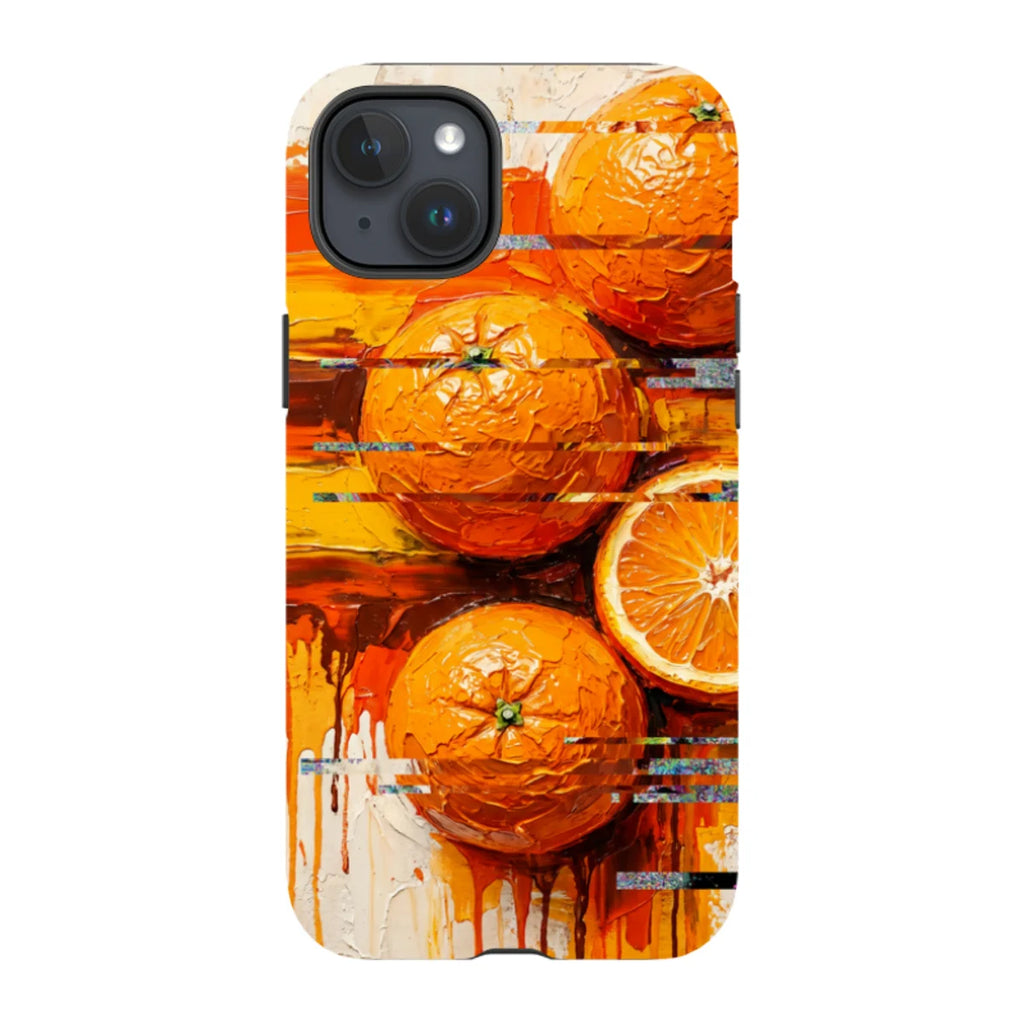 Oranges and Citrus Still Life by Frida Lövström — iPhone 15 Plus Tough Case in Matte Tough Case — Finnaij