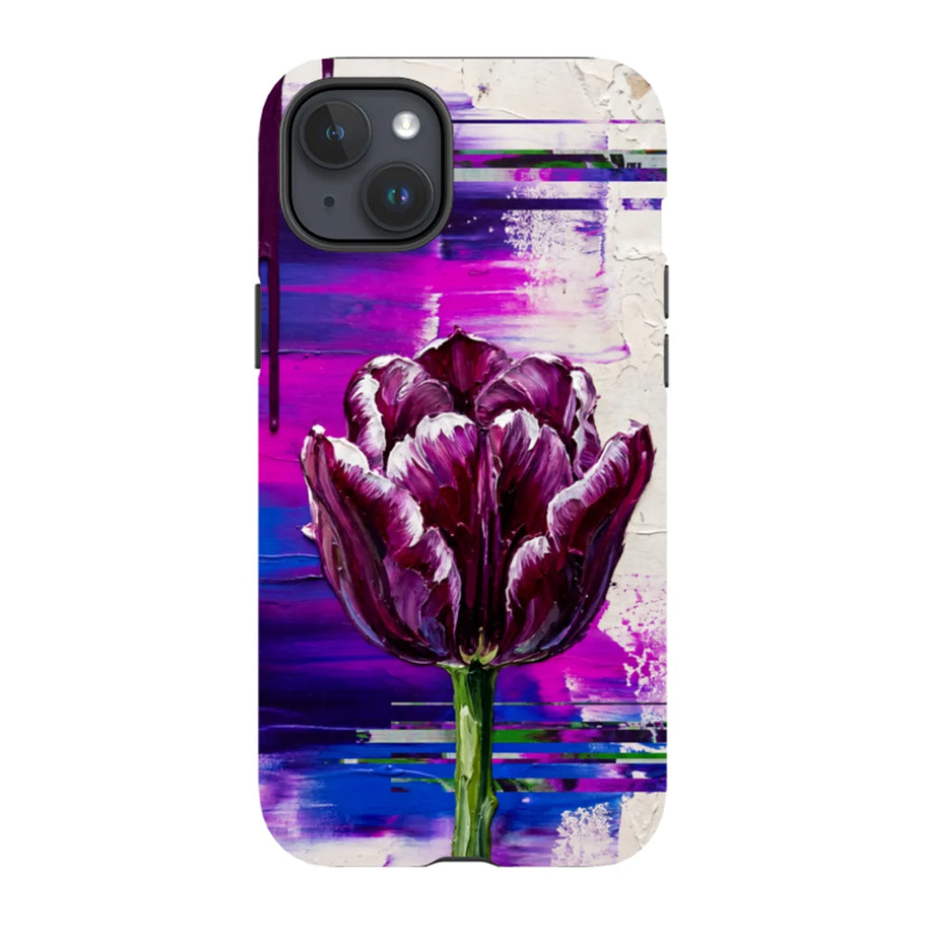 Single Dramatic Tulip by Frida Lövström — iPhone 15 Plus Tough Case in Matte Tough Case — Finnaij