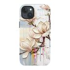 Magnolia Branches by Frida Lövström — iPhone 15 Plus Tough Case in Matte Tough Case — Finnaij