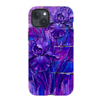 Iris Flowers by Frida Lövström — iPhone 15 Plus Tough Case in Matte Tough Case — Finnaij