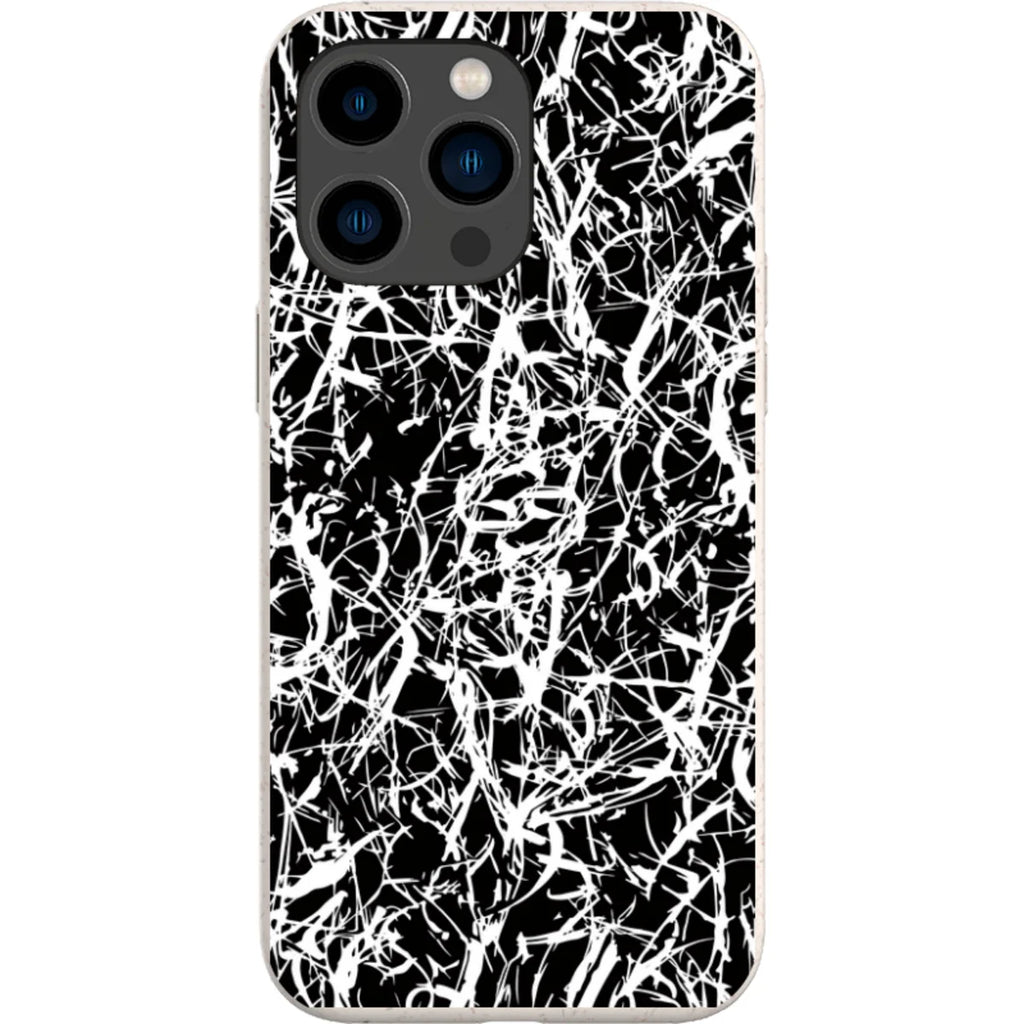 Black-White Grunge — iPhone 15 Pro Max iPhone Bio-degradable Case — Finnaij