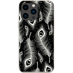 Feathers in Bloom Black — iPhone 15 Pro Max iPhone Bio-degradable Case — Finnaij