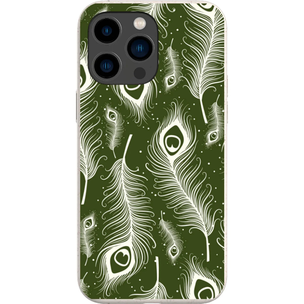 Feathers in Bloom Army Green — iPhone 15 Pro Max iPhone Bio-degradable Case — Finnaij