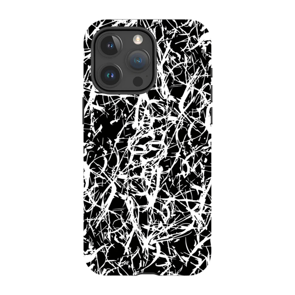 Black-White Grunge — iPhone 15 Pro Max Magsafe Tough Case — Finnaij