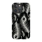 Feathers in Bloom Black — iPhone 15 Pro Max Magsafe Tough Case — Finnaij