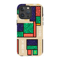 Ankara Blocks on Sand by Ada Okoye — iPhone 15 Pro Max MagSafe Tough Case — Finnaij