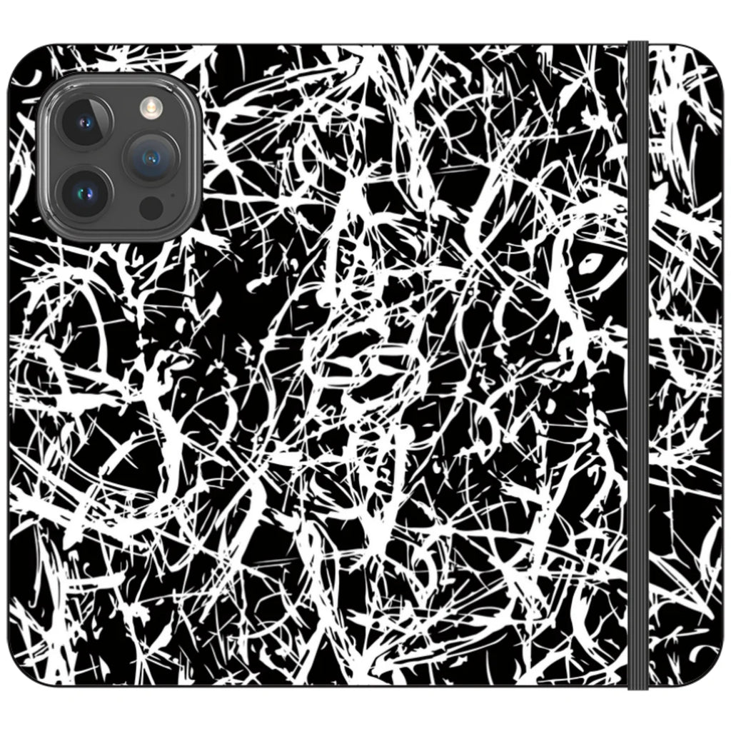 Black-White Grunge — iPhone 15 Pro Max Wallet Case — Finnaij