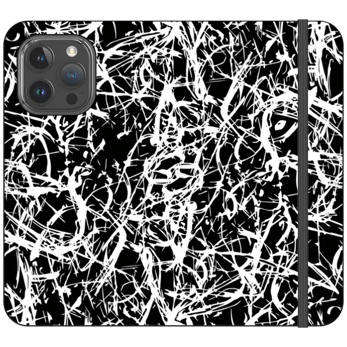 Black-White Grunge — iPhone 15 Pro Max Wallet Case — Finnaij
