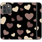 White & Black Hearts Vegan Leather — iPhone 15 Pro Max Wallet Case — Finnaij