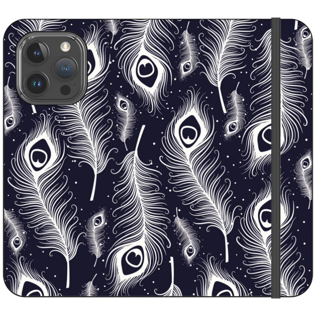 Feathers in Bloom Vegan Leather — iPhone 15 Pro Max Wallet Case — Finnaij