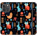 Nordic Ornament Black Vegan Leather — iPhone 15 Pro Max Wallet Case — Finnaij