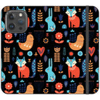 Nordic Ornament Black Vegan Leather — iPhone 15 Pro Max Wallet Case — Finnaij