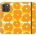 Bold Floral Orange — iPhone 15 Pro Max Wallet Case — Finnaij