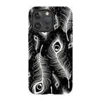 Feathers in Bloom Black — iPhone 15 Pro Max Tough Case — Finnaij