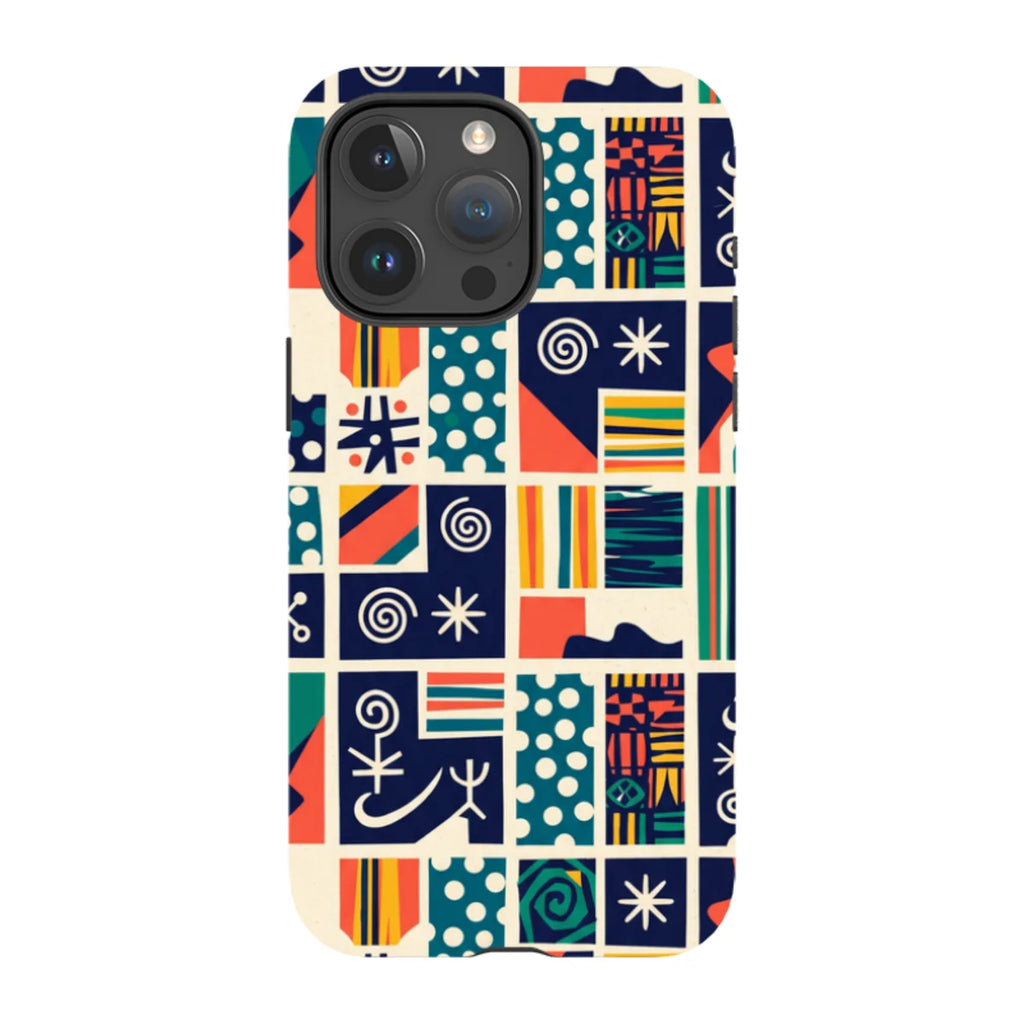 Coastal Indigo Tiles by Ada Okoye — iPhone 15 Pro Max Tough Case — Finnaij