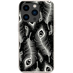 Feathers in Bloom Black — iPhone 15 Pro iPhone Bio-degradable Case — Finnaij
