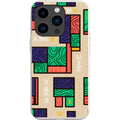 Ankara Blocks on Sand by Ada Okoye — iPhone 15 Pro iPhone Bio-degradable Case — Finnaij