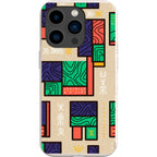 Ankara Blocks on Sand by Ada Okoye — iPhone 15 Pro iPhone Bio-degradable Case — Finnaij