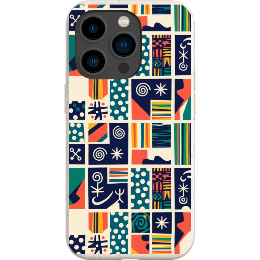 Coastal Indigo Tiles by Ada Okoye — iPhone 15 Pro iPhone Bio-degradable Case — Finnaij