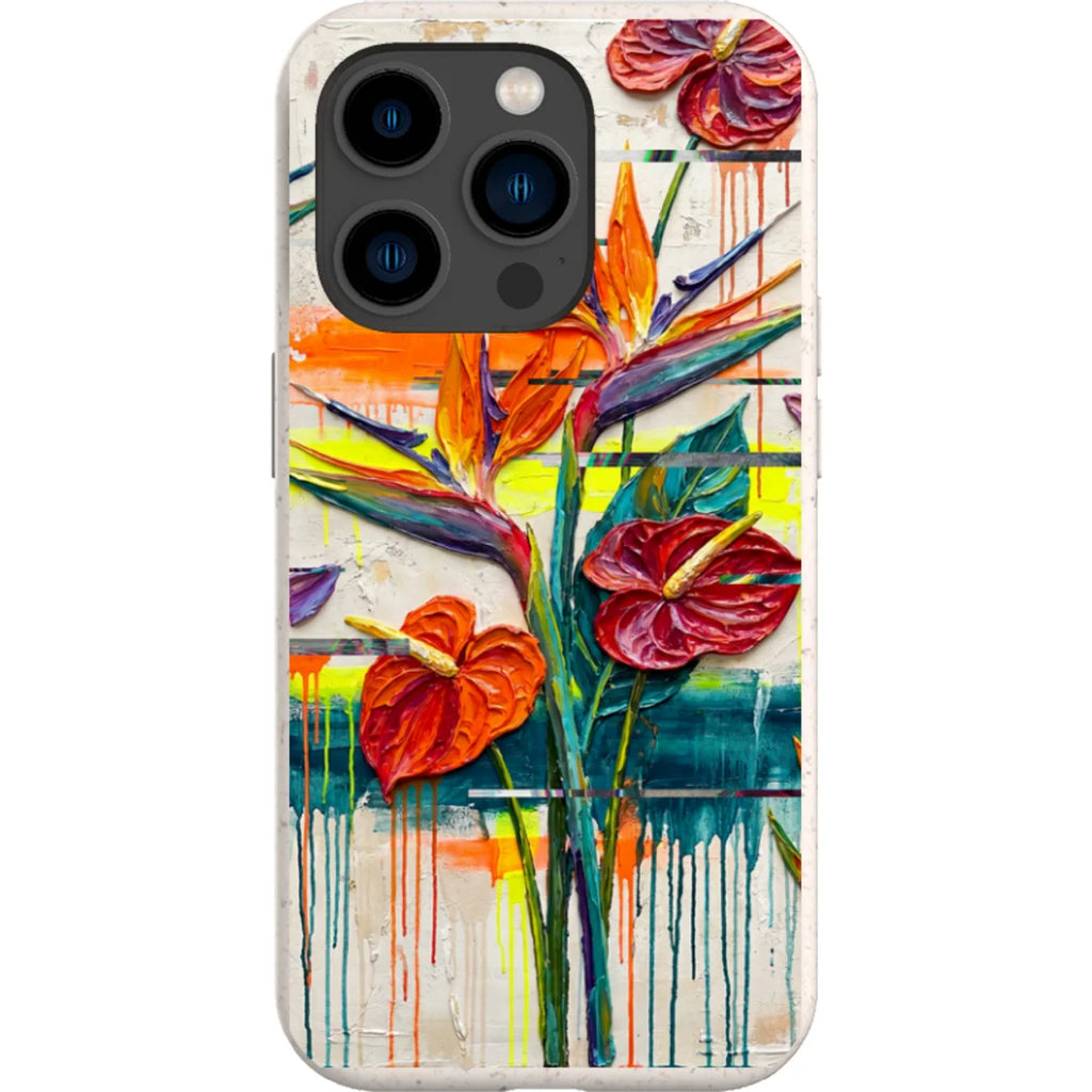 Tropical Flowers by Frida Lövström — iPhone 15 Pro iPhone Bio-degradable Case — Finnaij