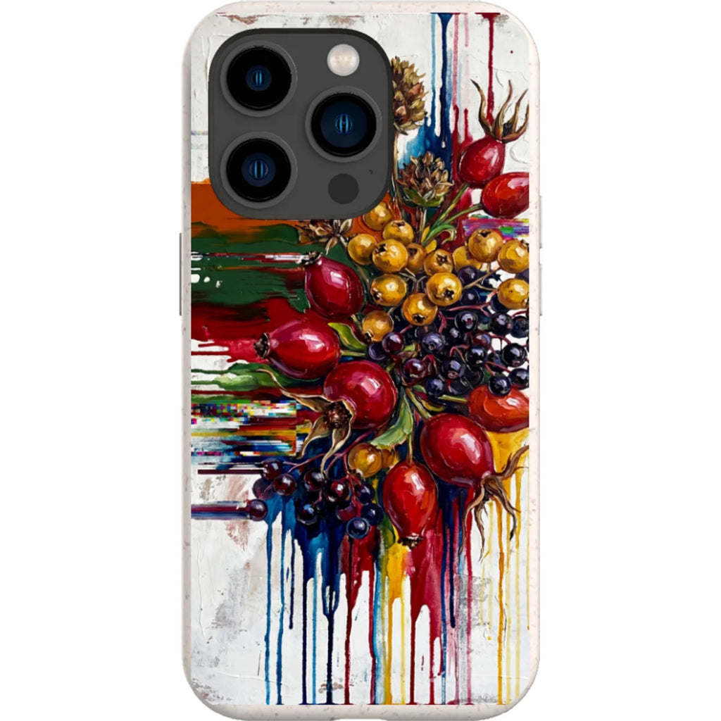 Autumn Berries and Botanicals by Frida Lövström — iPhone 15 Pro iPhone Bio-degradable Case — Finnaij