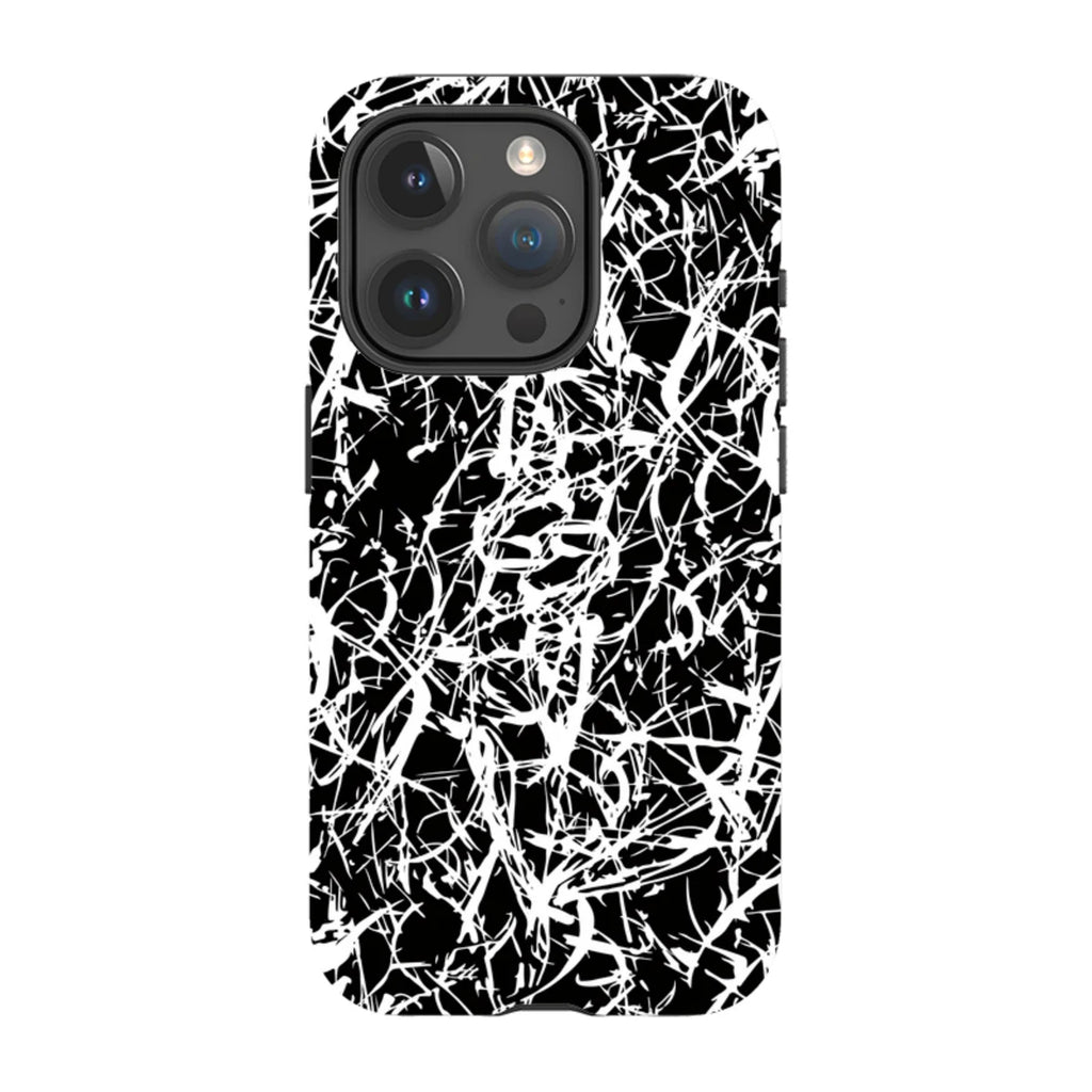 Black-White Grunge — iPhone 15 Pro Magsafe Tough Case — Finnaij
