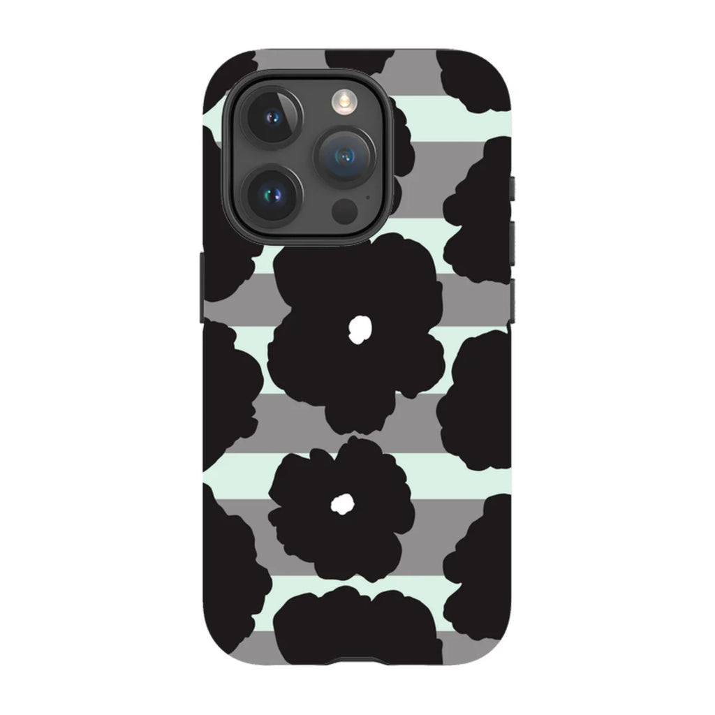 Bold Floral Black — iPhone 15 Pro Magsafe Tough Case — Finnaij