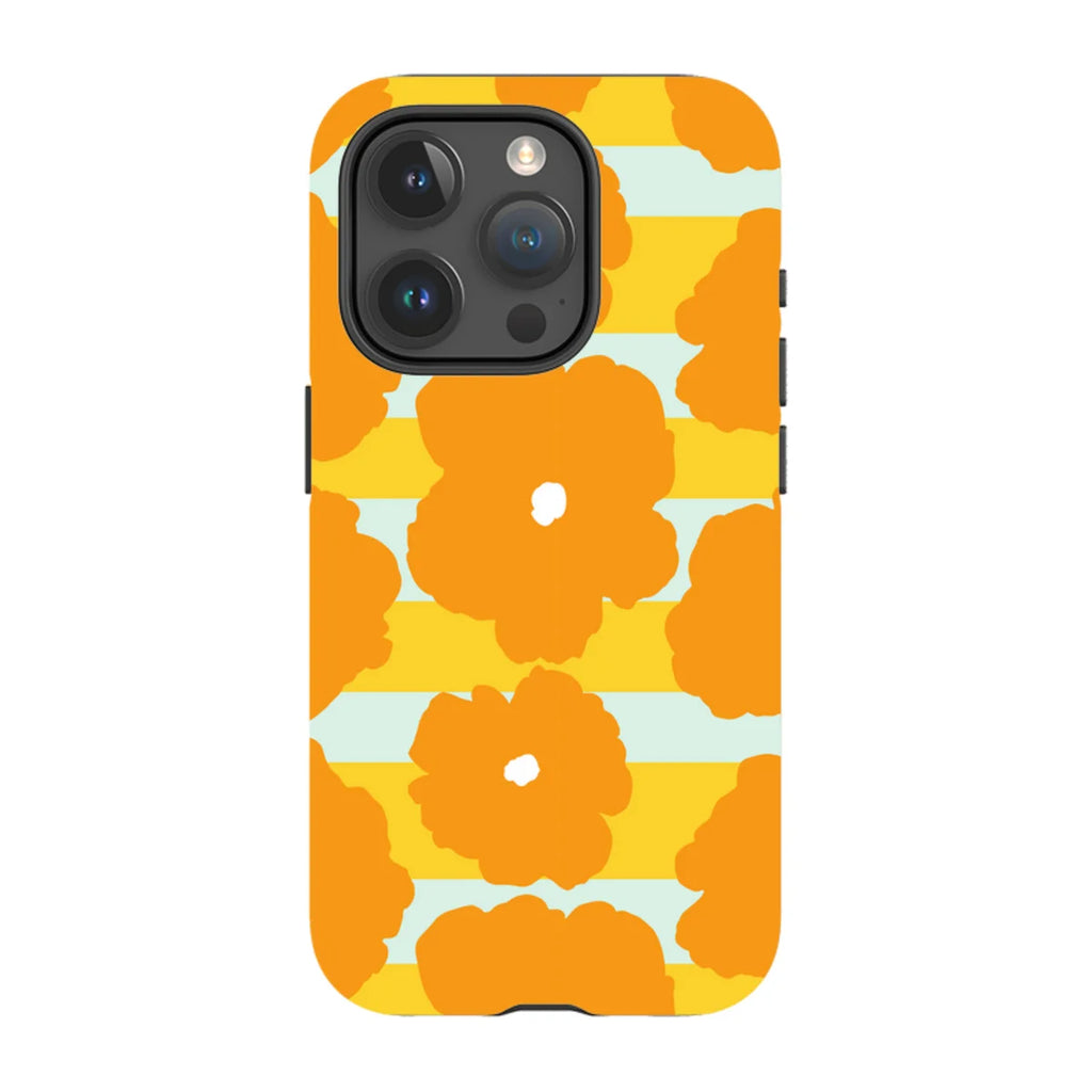 Bold Floral Orange — iPhone 15 Pro Magsafe Tough Case — Finnaij