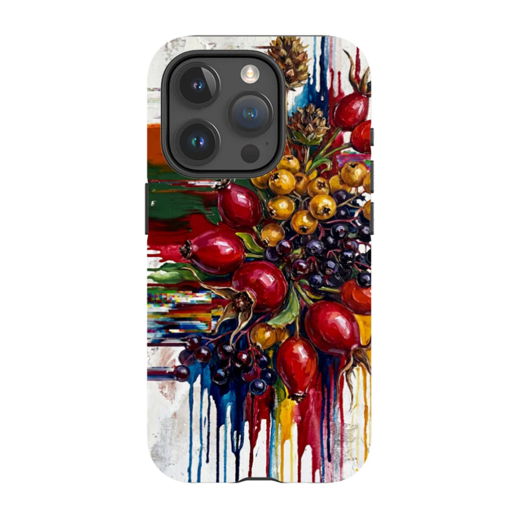 Autumn Berries and Botanicals by Frida Lövström — iPhone 15 Pro Magsafe Tough Case — Finnaij