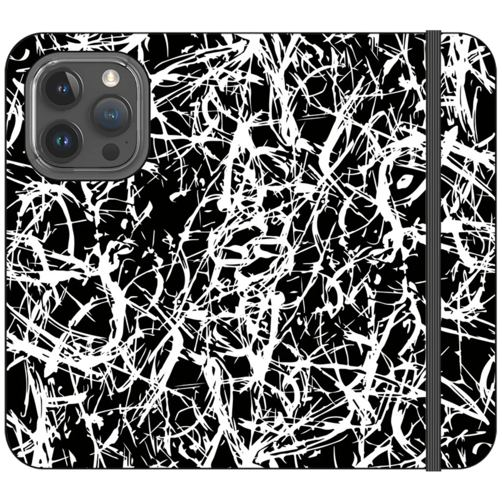 Black-White Grunge — iPhone 15 Pro Wallet Case — Finnaij
