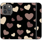 White & Black Hearts Vegan Leather — iPhone 15 Pro Wallet Case — Finnaij